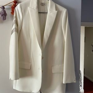 Zadig & Voltaire rhinestone Viva arrow strass white blazer